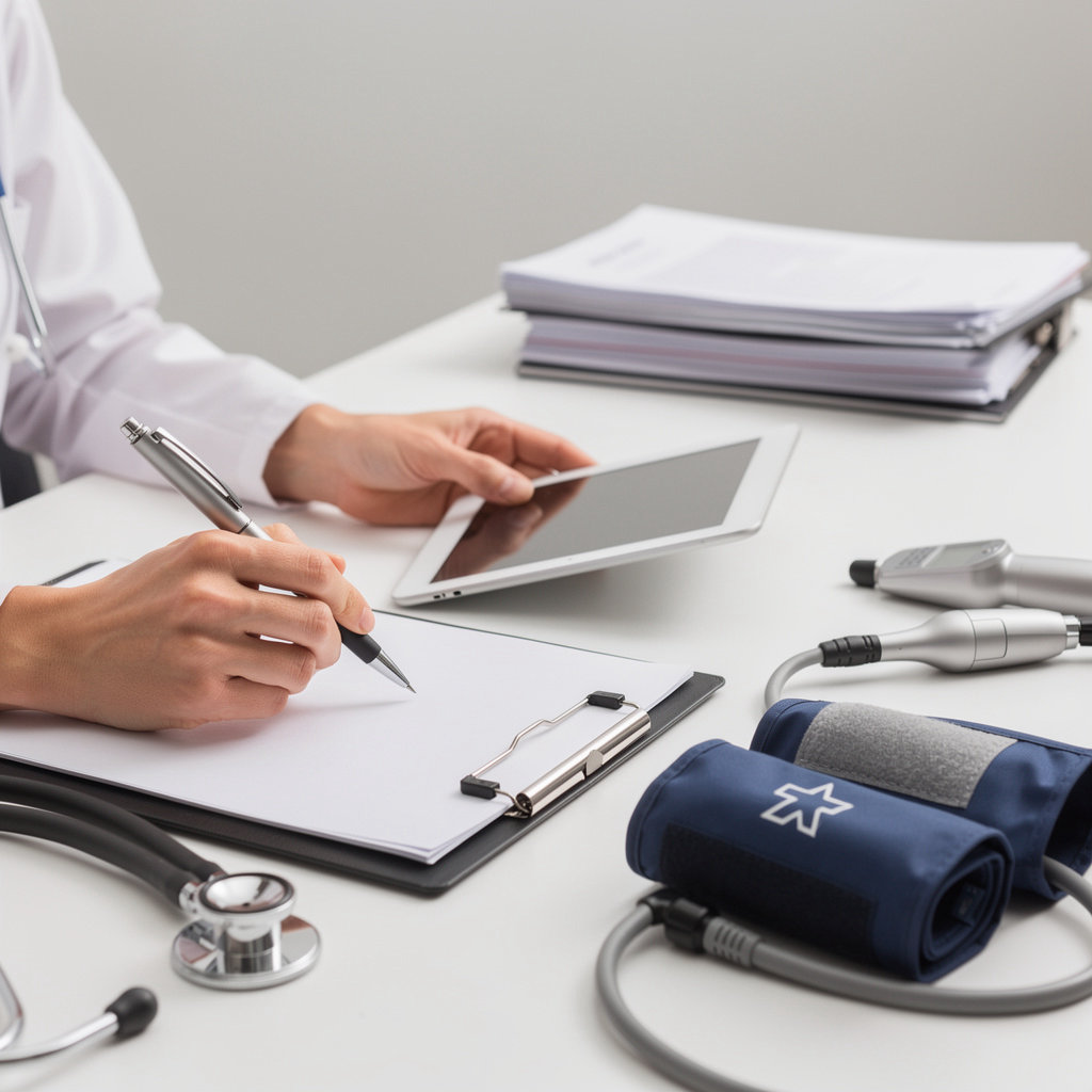 Manny Garcia MD San Diego physician providing attentive primary care consultation in a modern clinic